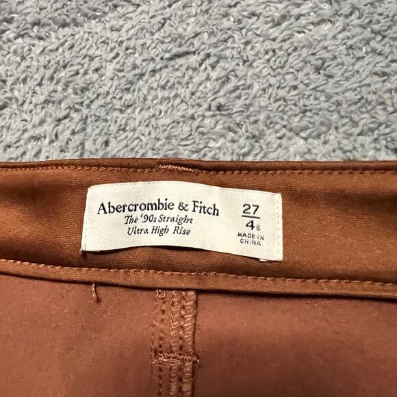 Abercrombie & Fitch Pants Womens 27 /4 90s Straight Ulta High Rise Faux Leather - Picture 5 of 10